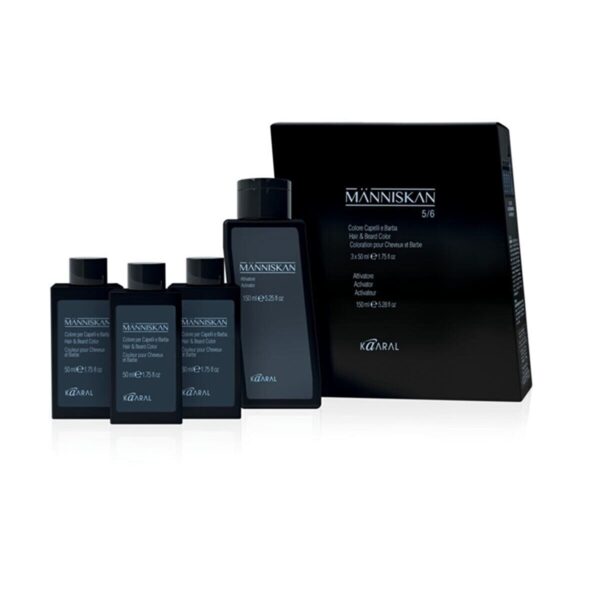 Kaaral Mannıskan Saç Sakal Boyası 3*50 ml +Koyu kumral 150 ml Oksidan 5/6 ko